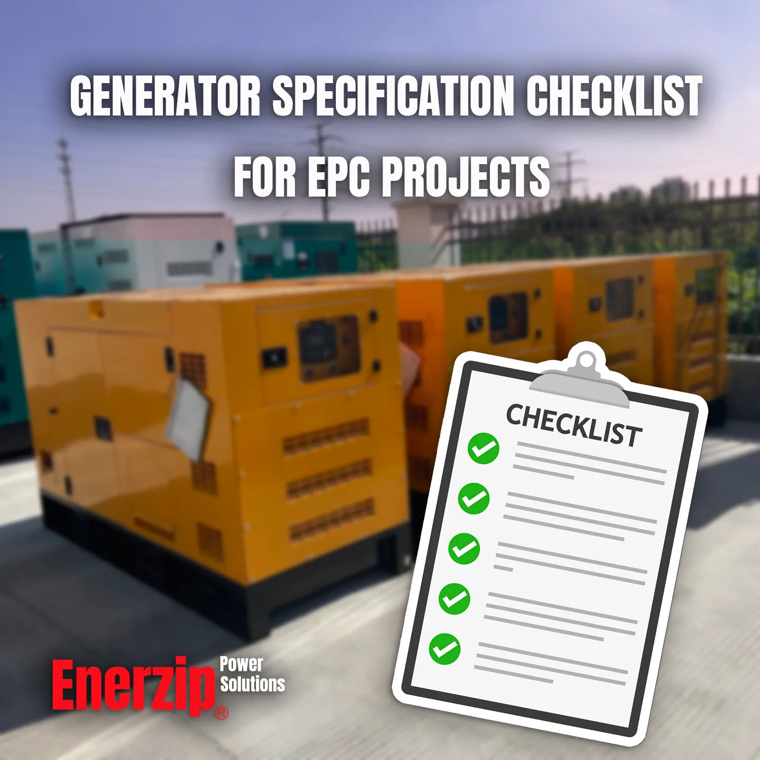 Generator Specification Checklist for EPC Projects | RFQ-Ready Genset Scope