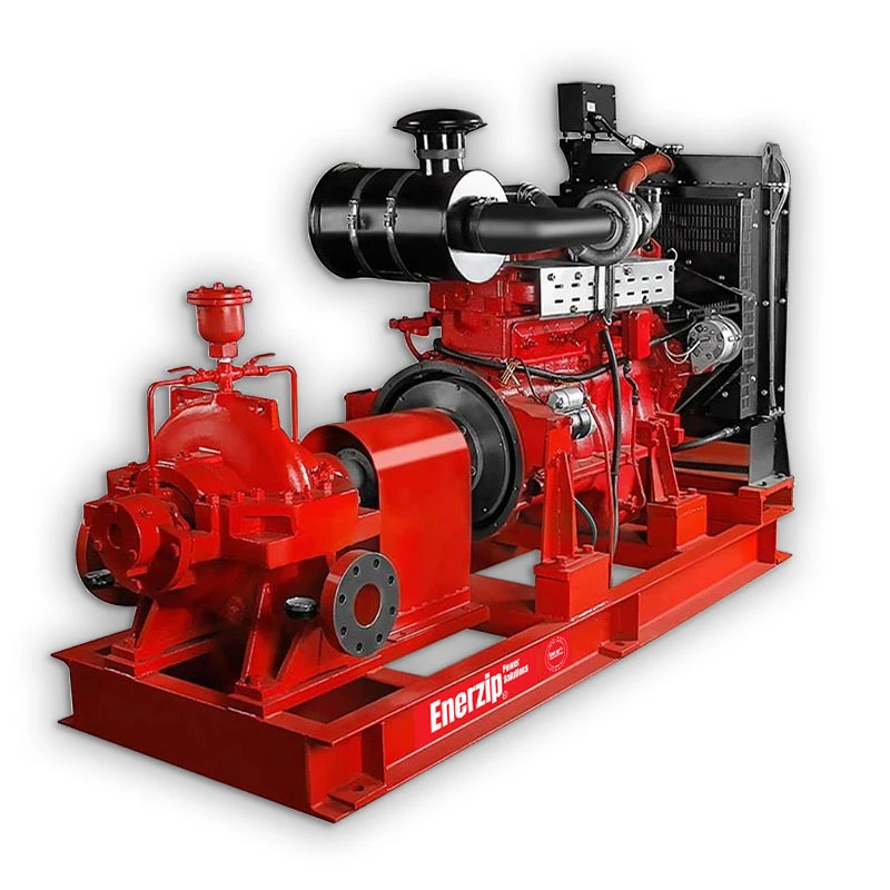 Enerzip Diesel Engine Water Pumps Series engine driven water pumps for dewatering, irrigation, and emergency drainage, skid-mounted heavy-duty pump sets