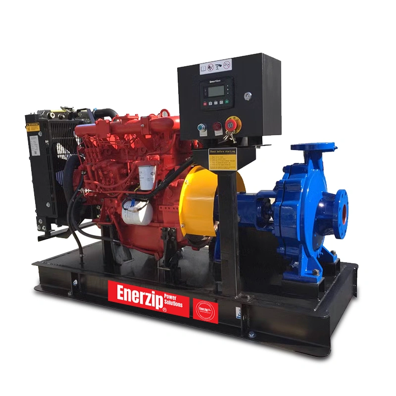 Enerzip® EZ-MF: High-Capacity Diesel Mixed Flow Pumps skid-mounted diesel-driven mixed flow pump for high-volume flood control and irrigation drainage