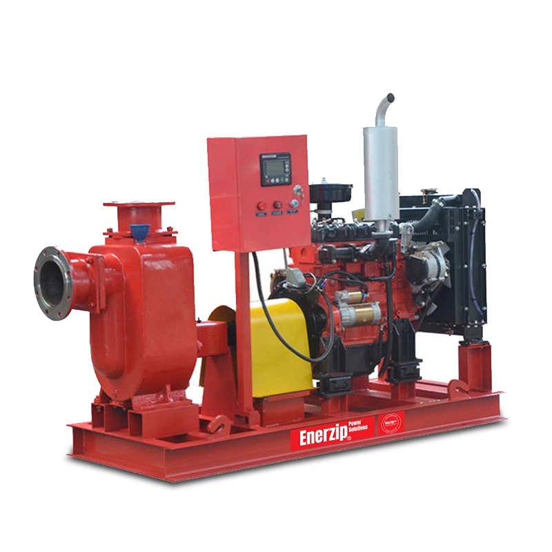 Enerzip® EZ-SP: Rapid Deployment Self Priming Pumps diesel-driven self-priming pump package for emergency drainage, bypass pumping, and flood response
