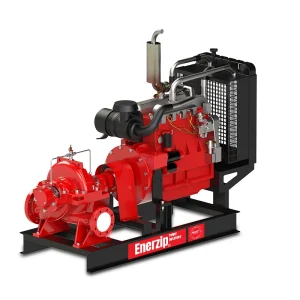 Enerzip® EZ-DS Series – Diesel Engine Double Suction Pumps skid-mounted split-case double suction pump for high-flow flood control and municipal water transfer