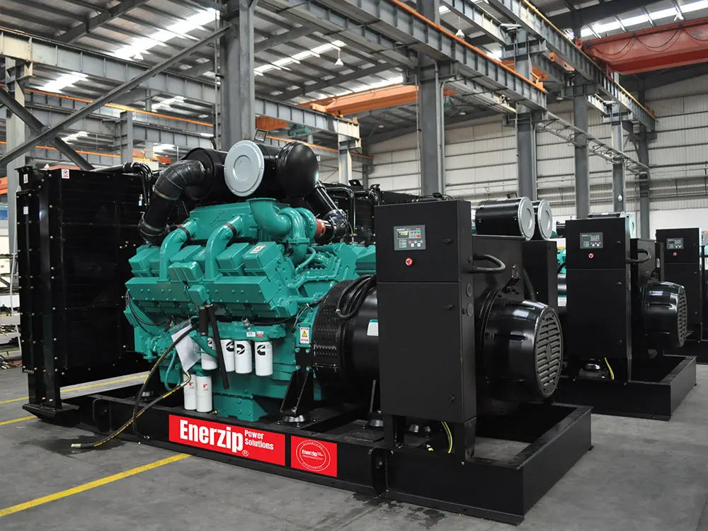 Enerzip diesel generator sets manufacturer & supplier providing industrial standby generators for data centers, hospitals, mining and construction