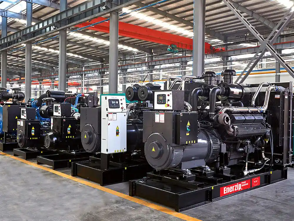Enerzip natural gas generator sets manufacturer & supplier providing industrial standby and CHP-ready gas gensets for factories, hospitals and data centers