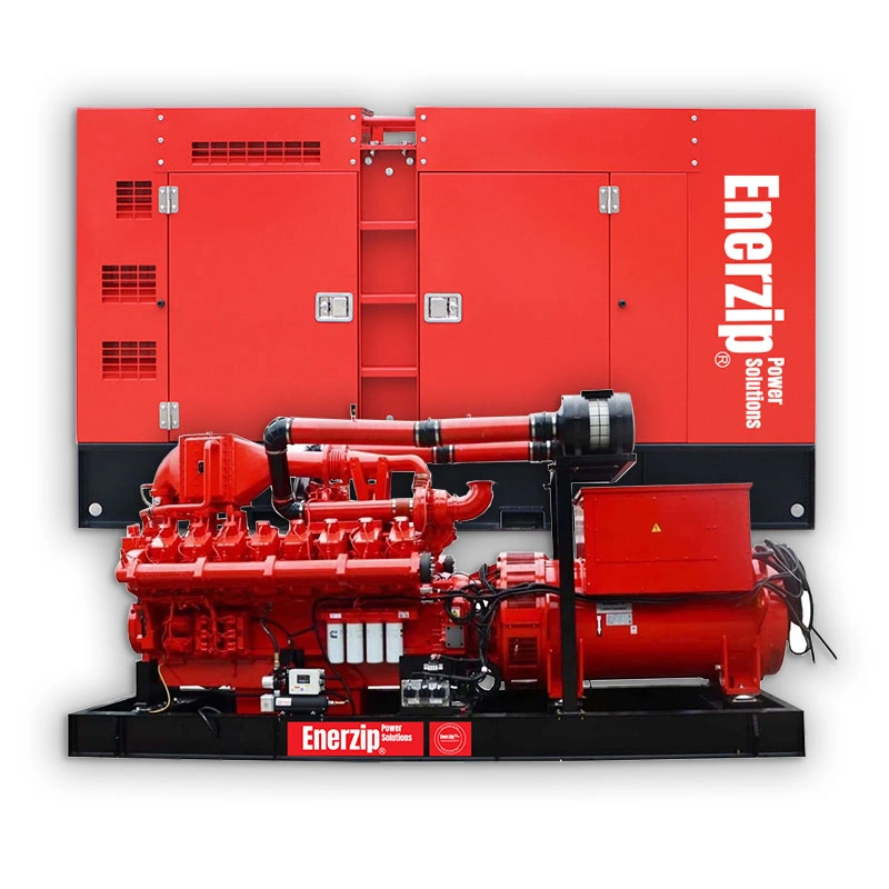 Enerzip Biogas Generator Sets Series converting biogas to electricity, CHP-ready, low-BTU tolerant for farm, WWTP, and landfill gas projects
